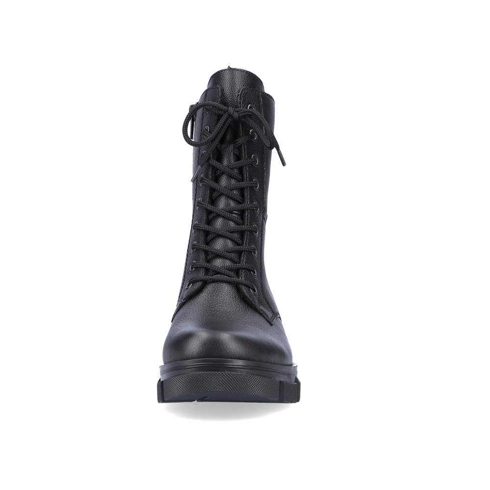 фото Черные утепленные ботинки из натуральной кожи rieker