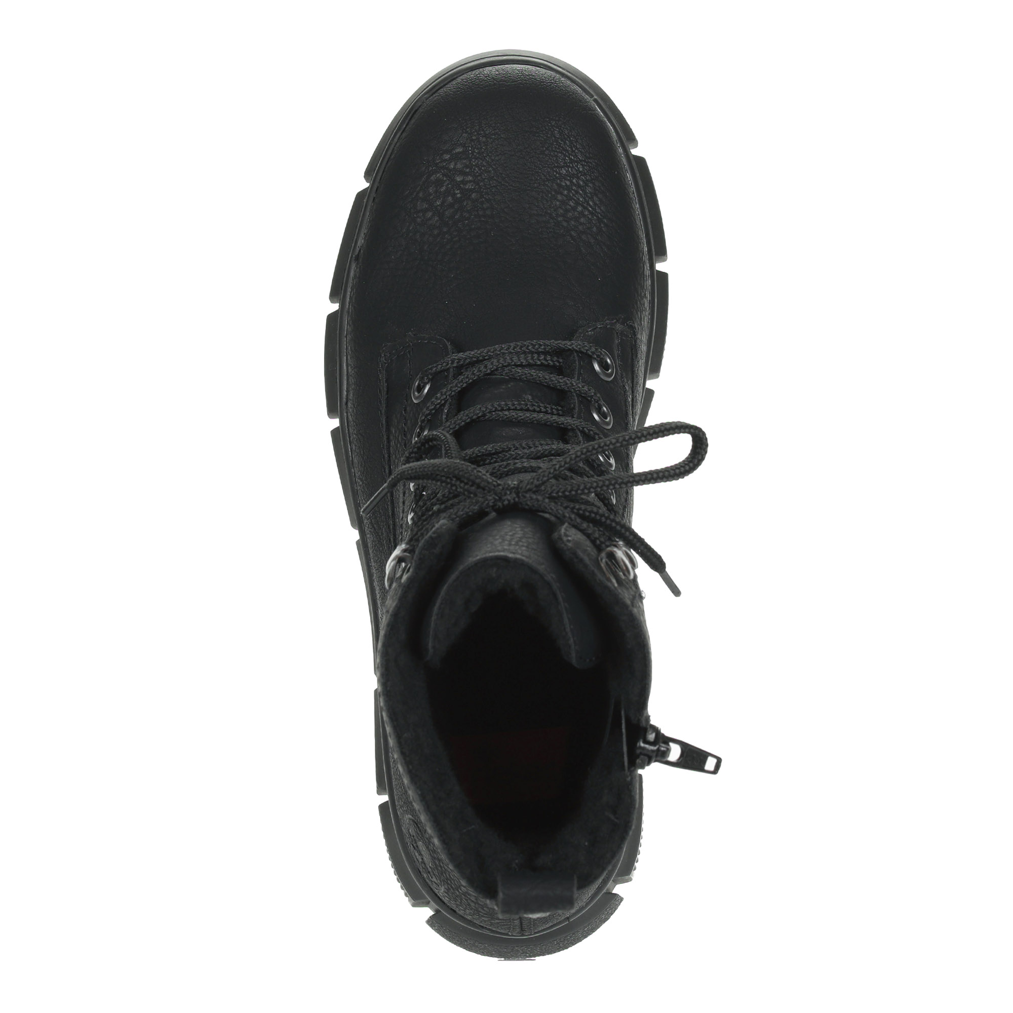 фото Черные утепленные ботинки из экокожи rieker