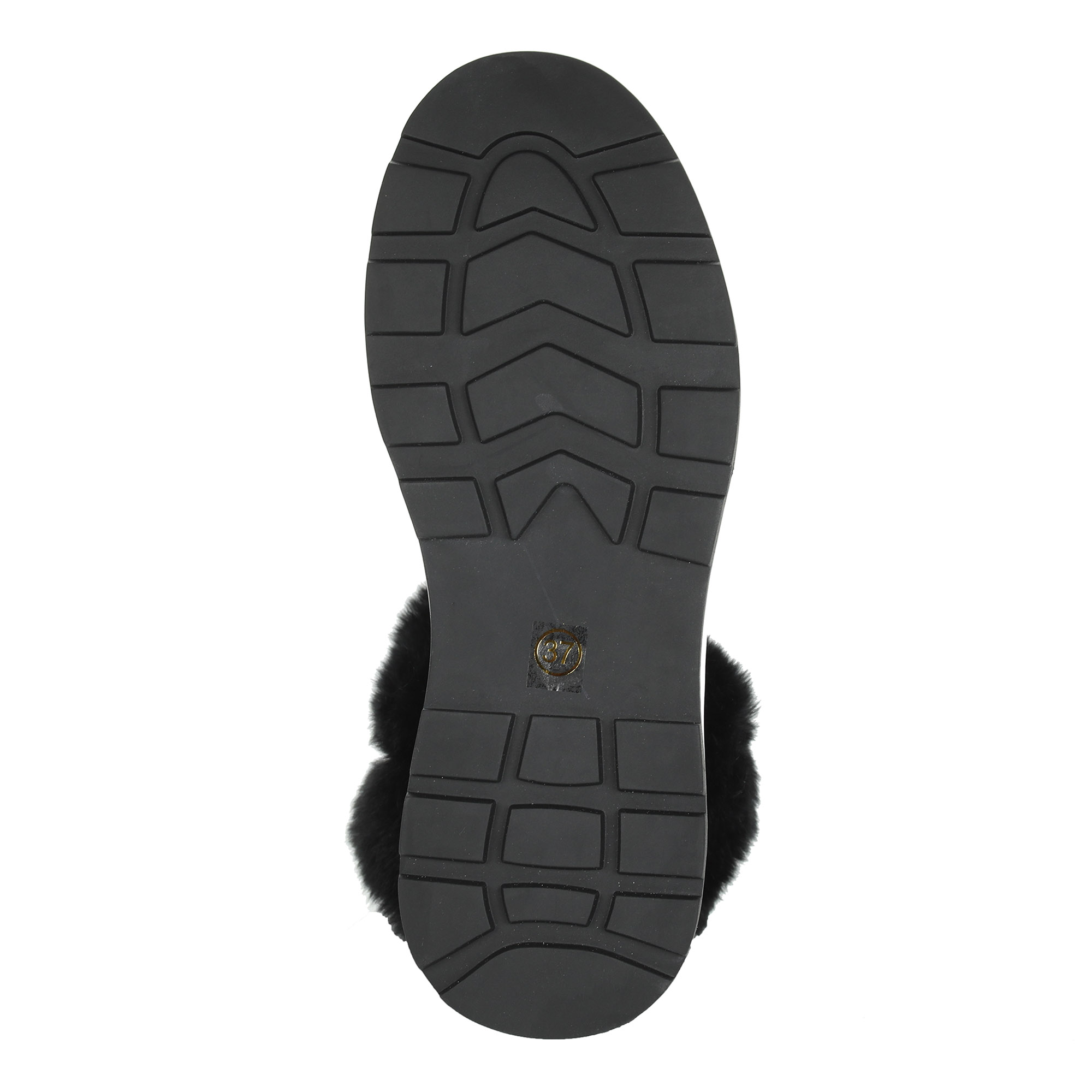 фото Черные ботинки из спилка с декоративной опушкой на подкладке из натуральной шерсти на спортивной подошве respect