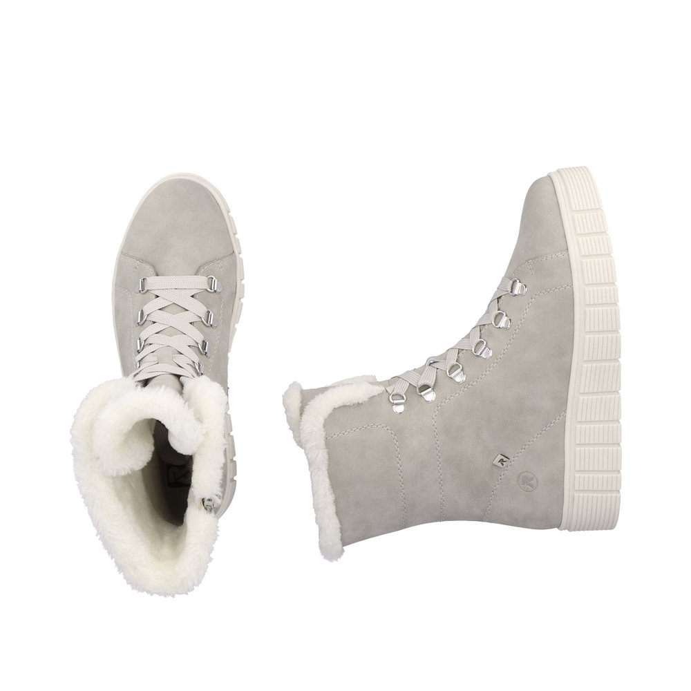 фото Серые утепленные ботинки из кожи rieker evolution