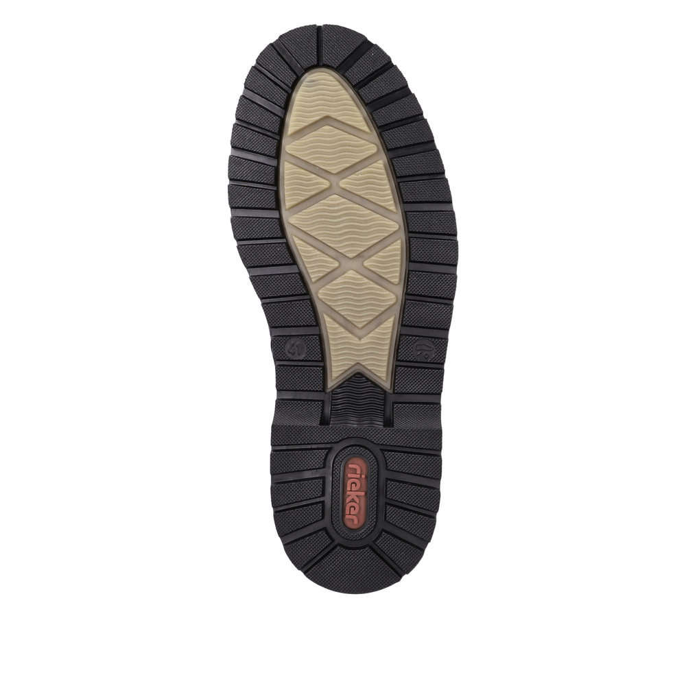 фото Черные утепленные ботинки из кожи и экокожи rieker