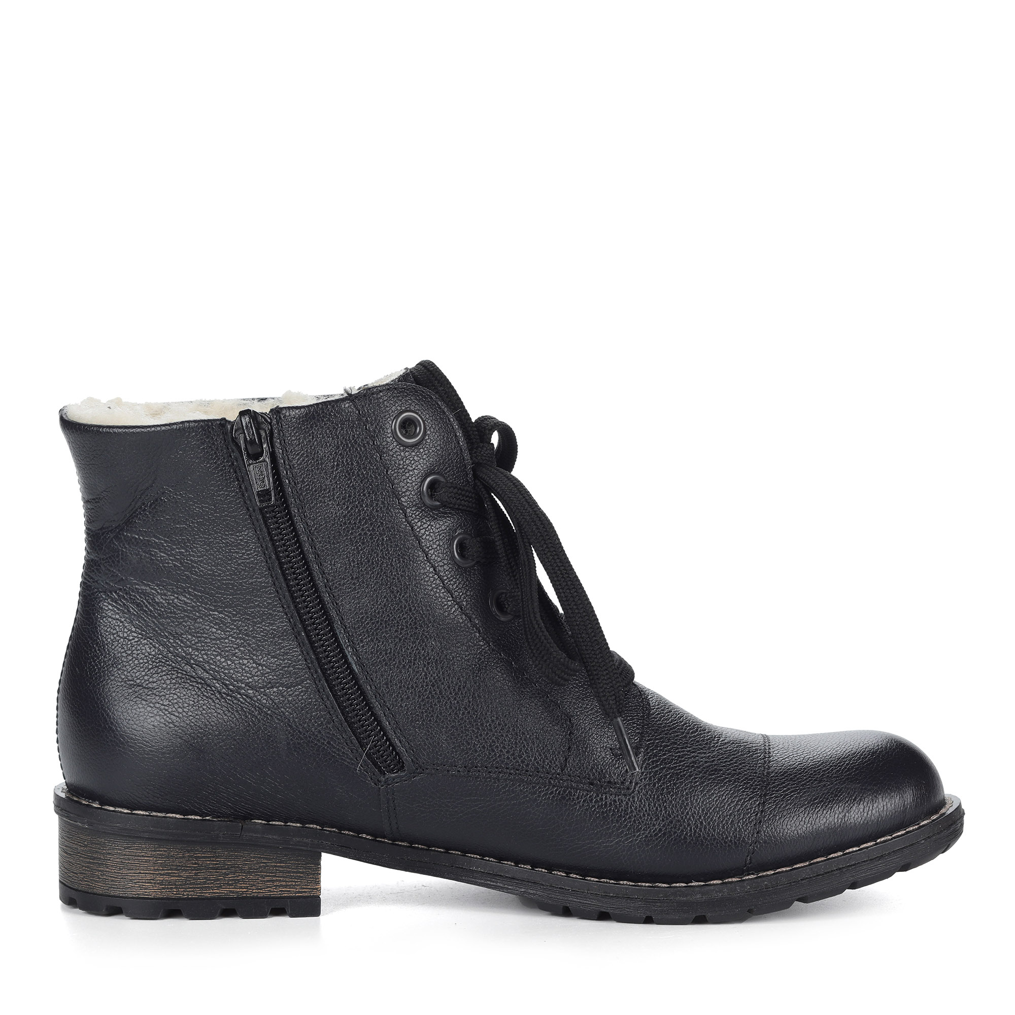 фото Темно-синие кожаные ботинки rieker