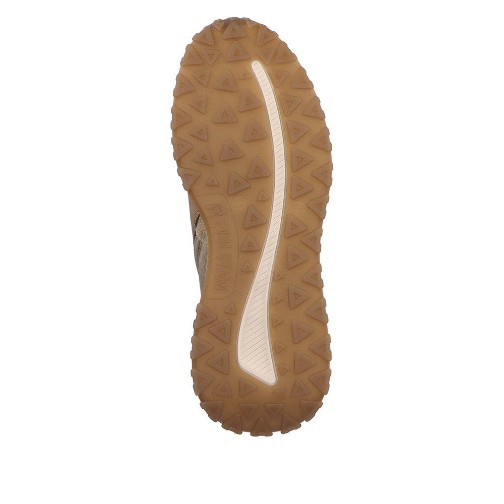 фото Бежевые утепленные кроссовки из кожи и экокожи rieker evolution