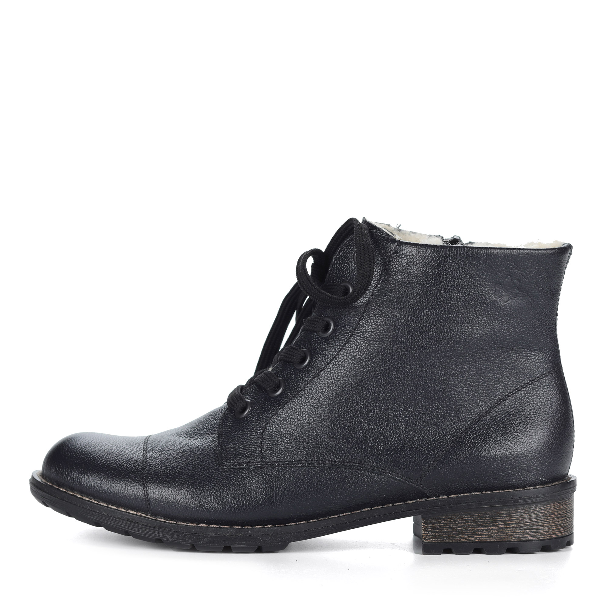 фото Темно-синие кожаные ботинки rieker