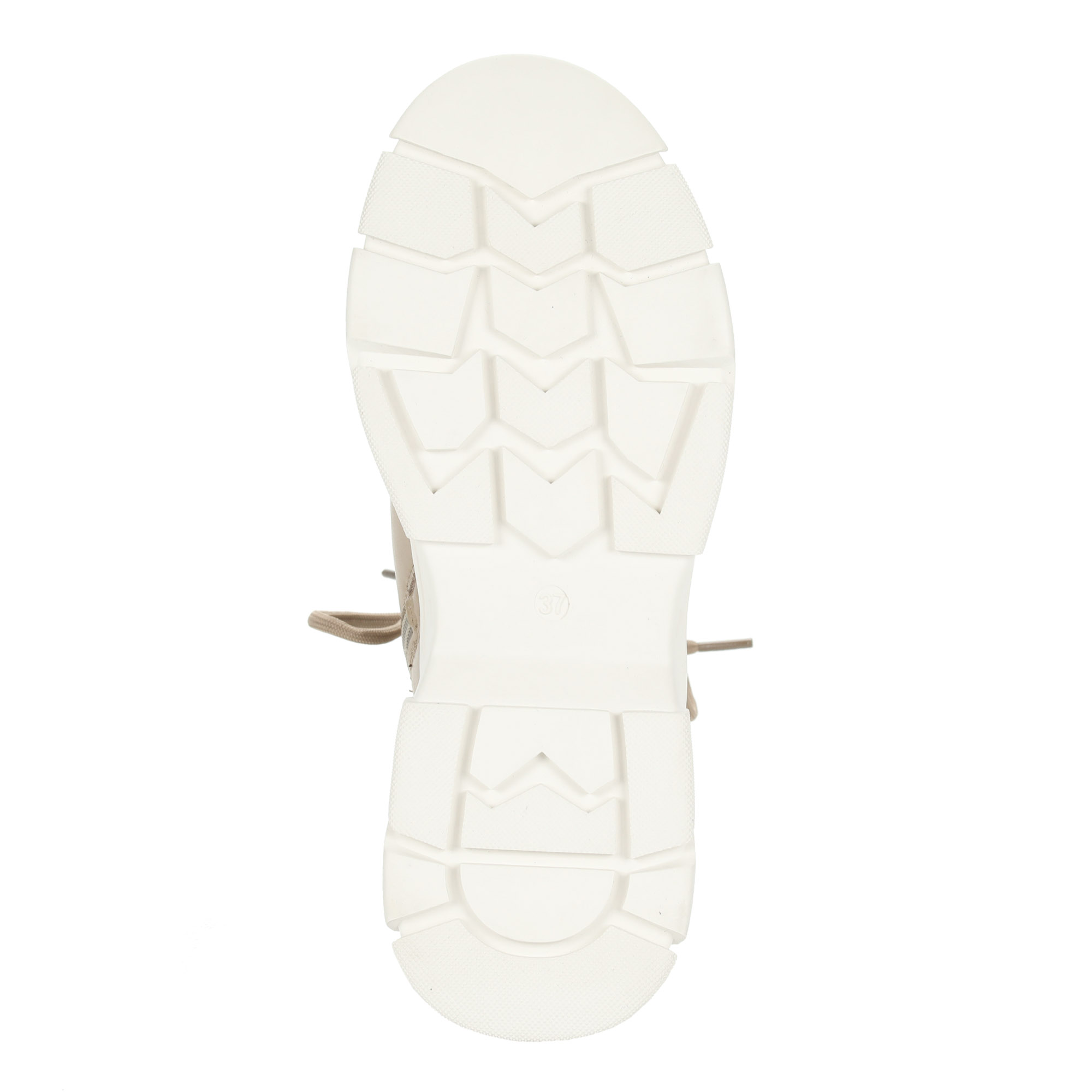 фото Темно-бежевые спортивные ботинки из кожи на подкладке из натуральной шерсти на белой утолщенной подошве respect