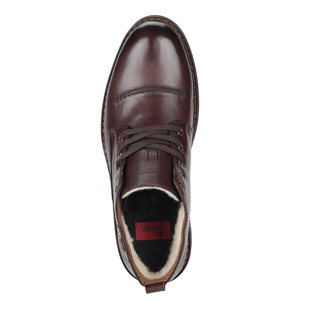 фото Коричневые кожаные ботинки rieker