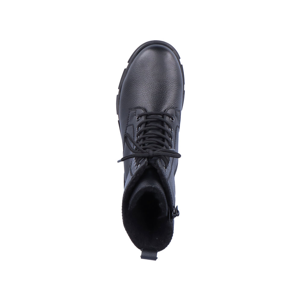 фото Черные утепленные ботинки из натуральной кожи rieker