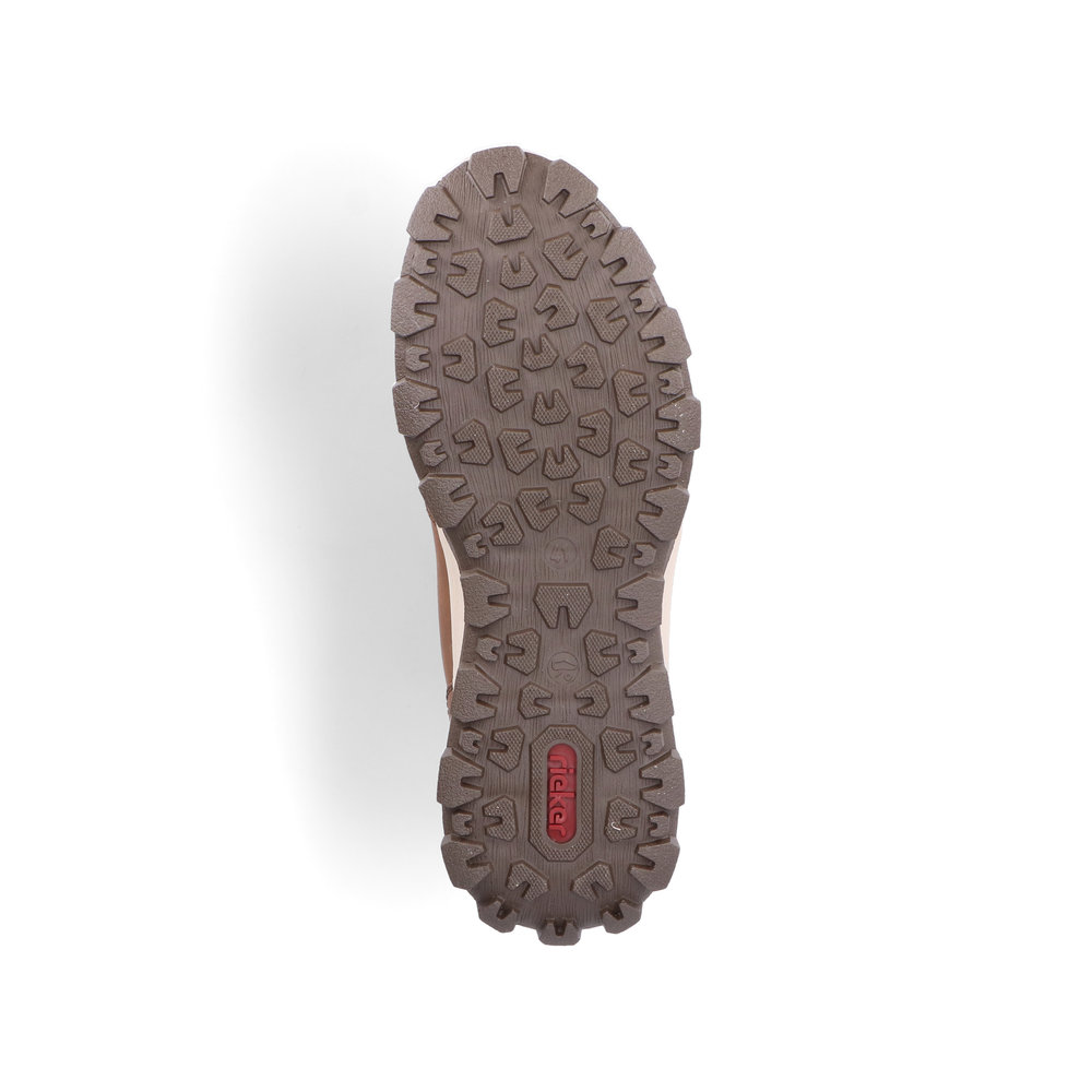 фото Коричневые утепленные ботинки из кожи и текстиля rieker