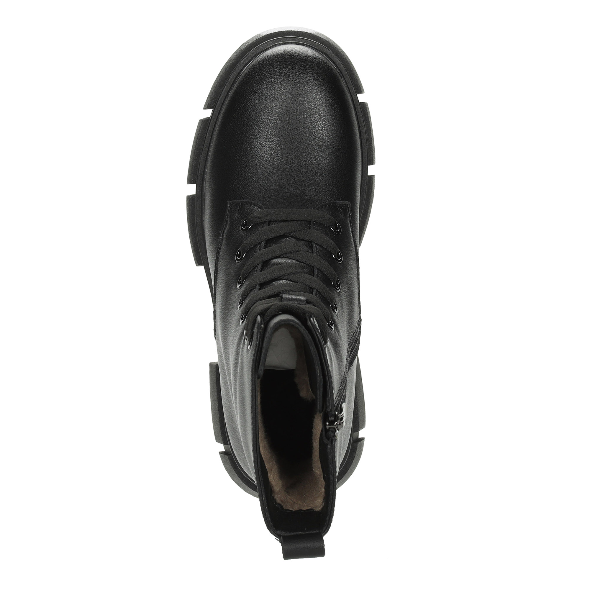 фото Черные утепленные ботинки из гладкой кожи respect