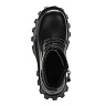 Черные ботинки из кожи на подкладке из текстиля на утолщенной тракторной подошве