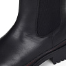 Черные ботинки челси из кожи на подкладке из натуральной шерсти на тракторной подошве