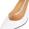 Белые туфли лодочки из кожи на подкладке из натуральной кожи на талированном каблуке