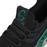 Черные кроссовки с зелеными вставками из текстиля без подкладки
