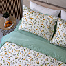 Комплект постельного белья 2 спальный, цветочно-зелёный