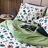 Комплект постельного белья 2 спальный, бело-зелёный
