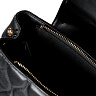 Черный рюкзак из кожи с декоративной отстрочкой