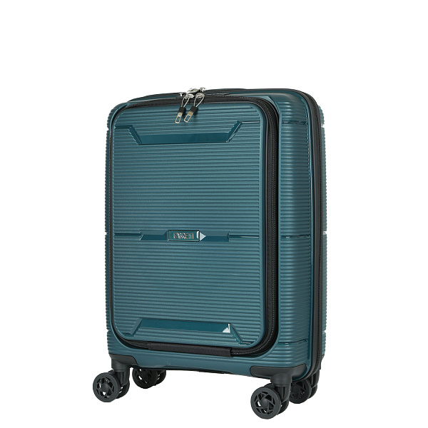 Зелёный компактный чемодан из полипропилена