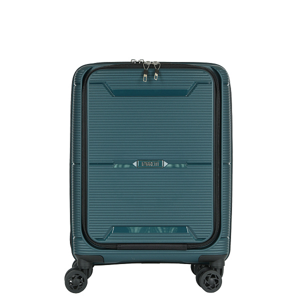 Зелёный компактный чемодан из полипропилена