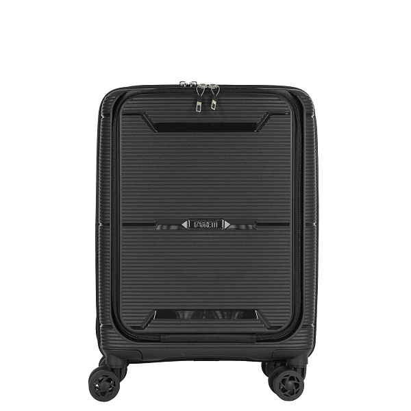 Чёрный компактный чемодан из полипропилена