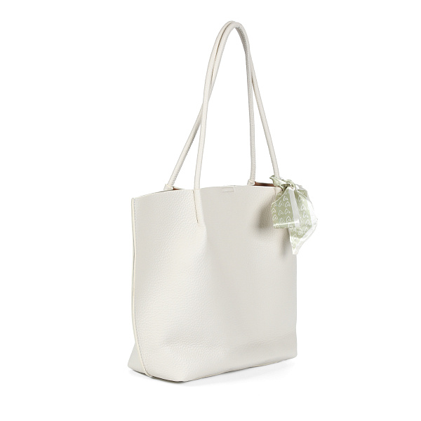 Белая сумка шоппер из экокожи