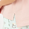 Пижама с шортами женская из хлопка, розовая с нежно-голубым