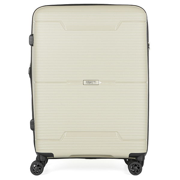 Бежевый универсальный чемодан из полипропилена