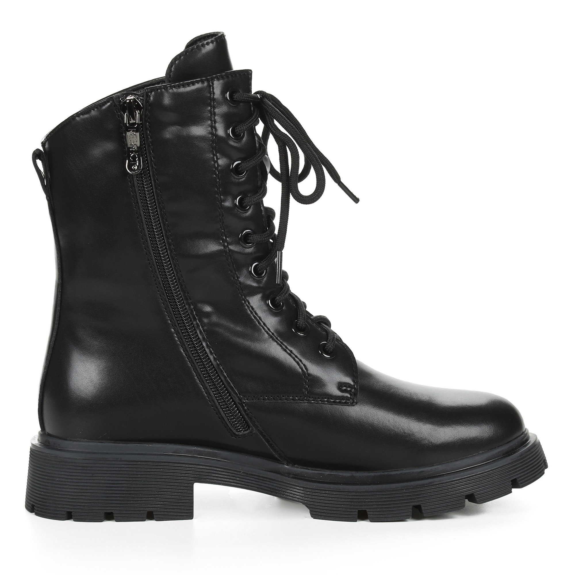 Черные ботинки из кожи на подкладке из натуральной шерсти на тракторной подошве Respect, цвет черный - фото 4