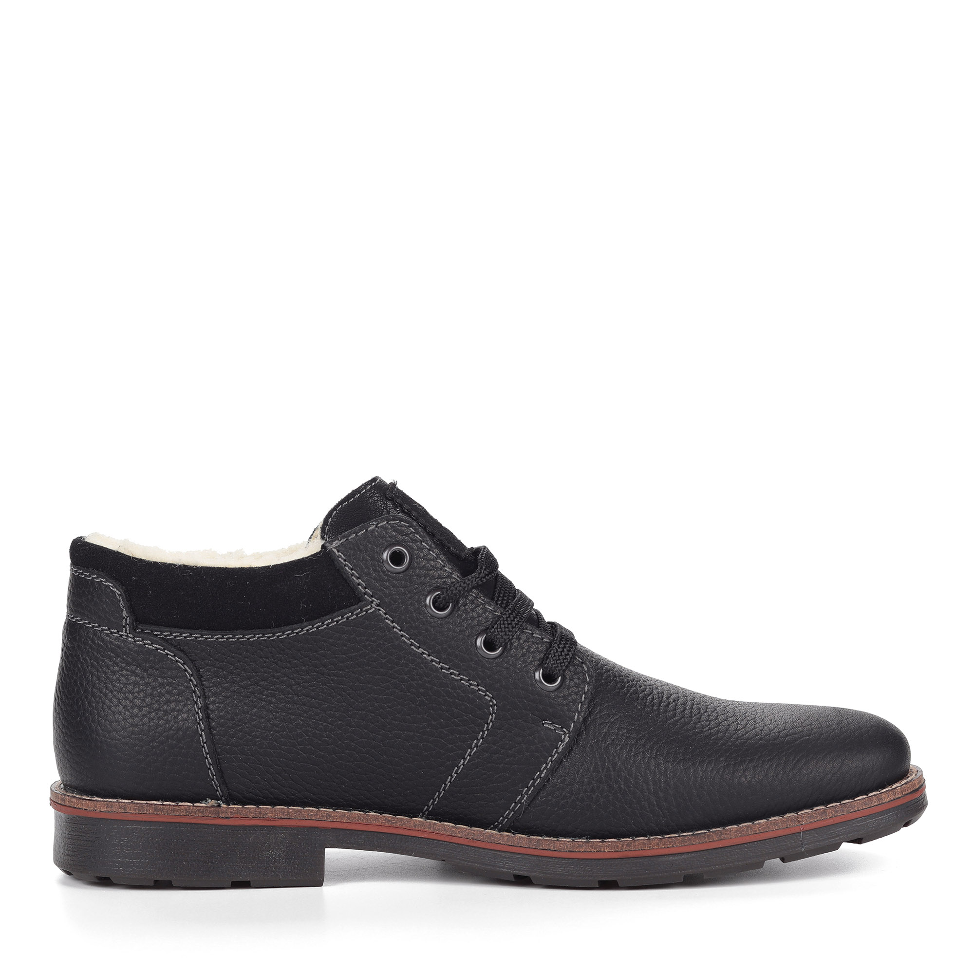 Черные велюровые ботинки на шнуровке Rieker, размер 43, цвет черный - фото 3