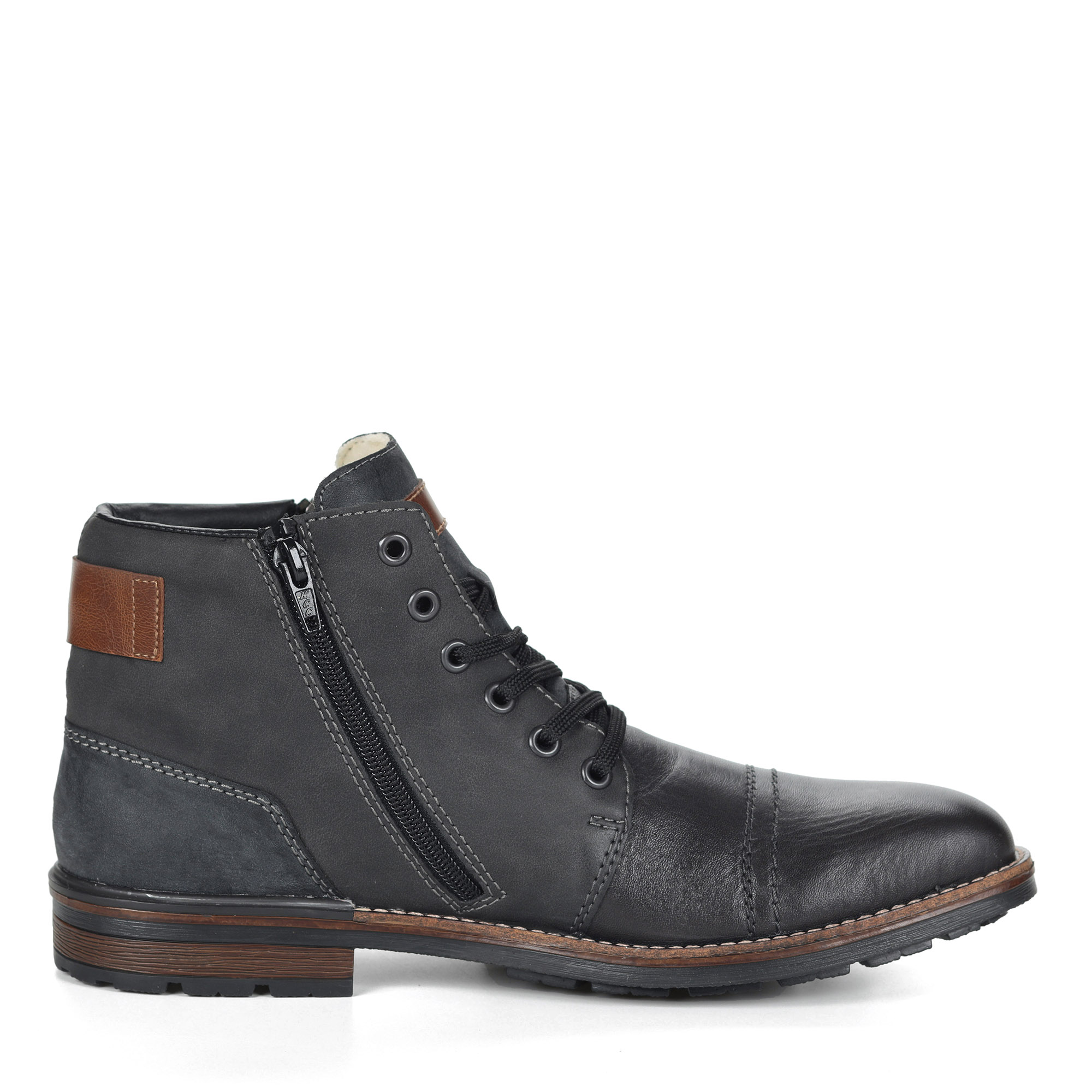 Коричневые ботинки из экокожи на подкладке из натуральной шерсти Rieker, размер 44, цвет коричневый - фото 3