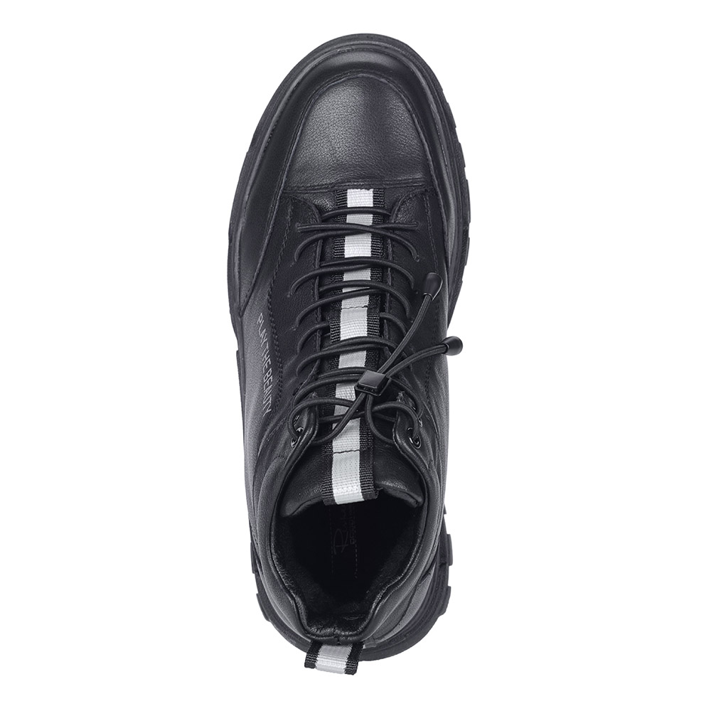 Черные кожаные ботинки на массивной подошве Respect, размер 36, цвет черный - фото 4
