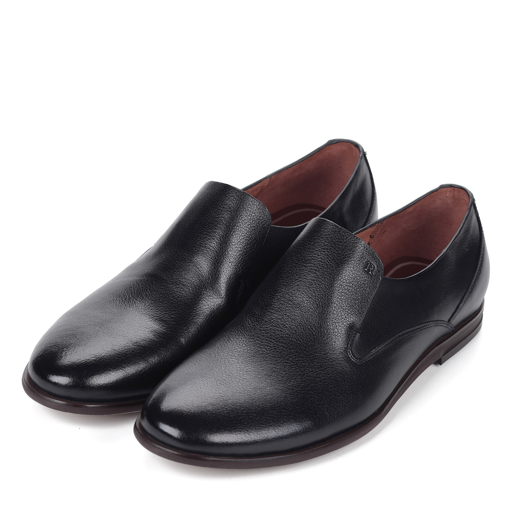 Черные туфли из кожи без шнуровки от Respect-shoes