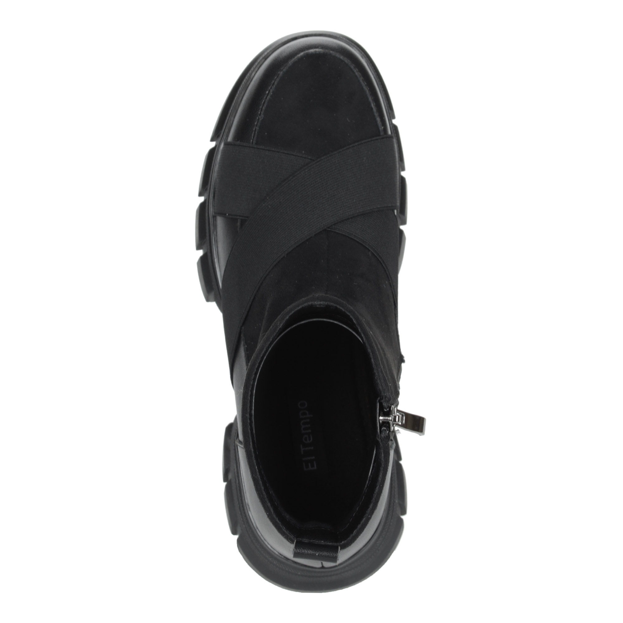 Черные ботинки на молнии из кожи на подкладке из текстиля на тракторной подошве El Tempo, размер 38, цвет черный - фото 7
