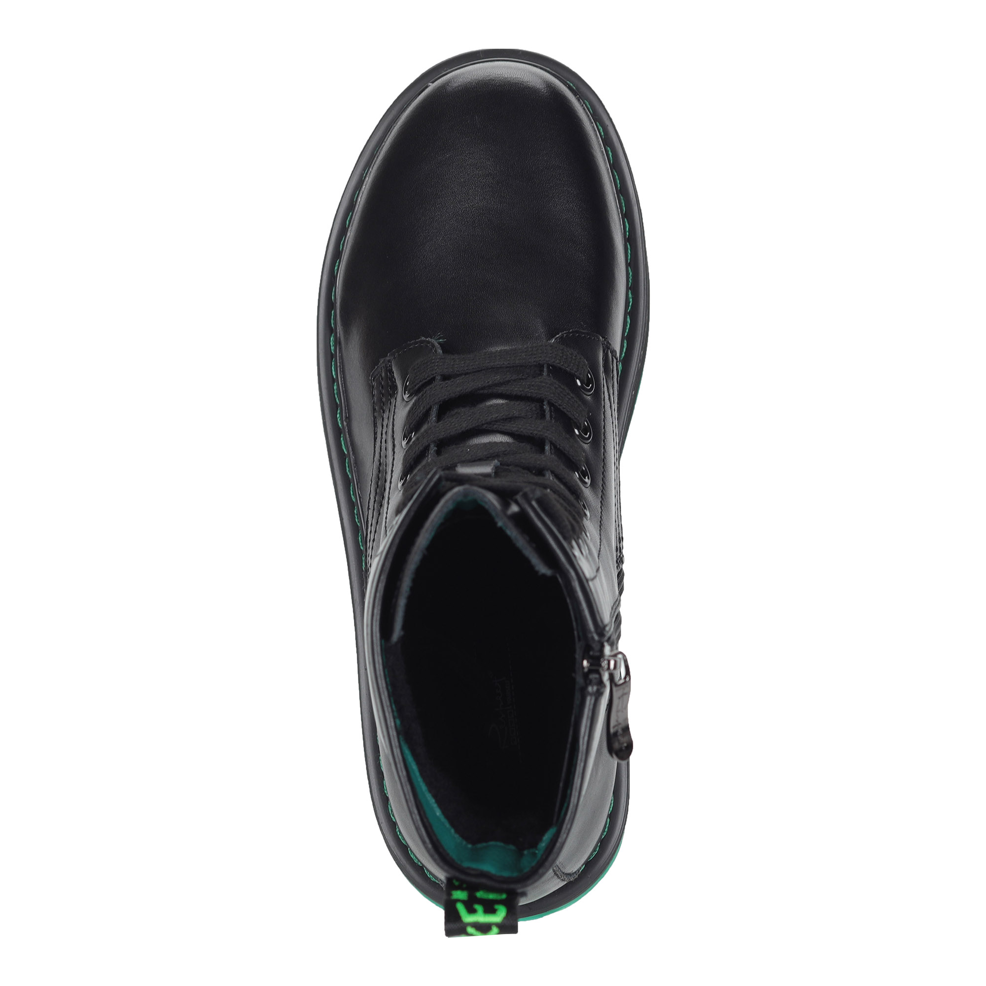 Черные ботинки из кожи на подкладке из натуральной шерсти на зеленой подошве Respect, размер 37, цвет черный - фото 6