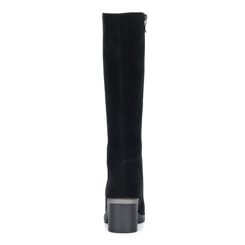 Черные велюровые сапоги на каблуке Respect, размер 37, цвет черный - фото 5