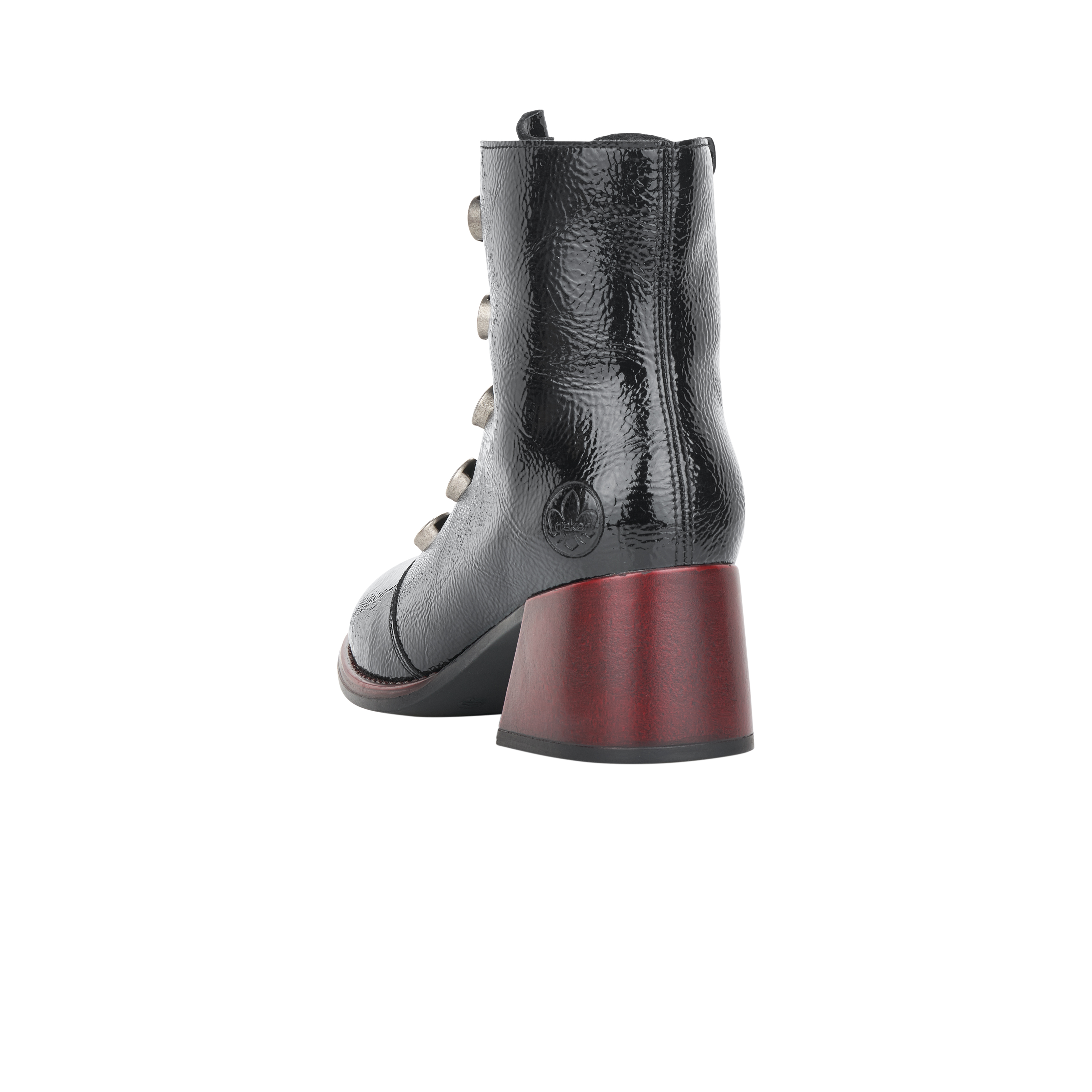 Черные ботинки с декором на устойчивом каблуке Rieker, размер 38, цвет черный - фото 4