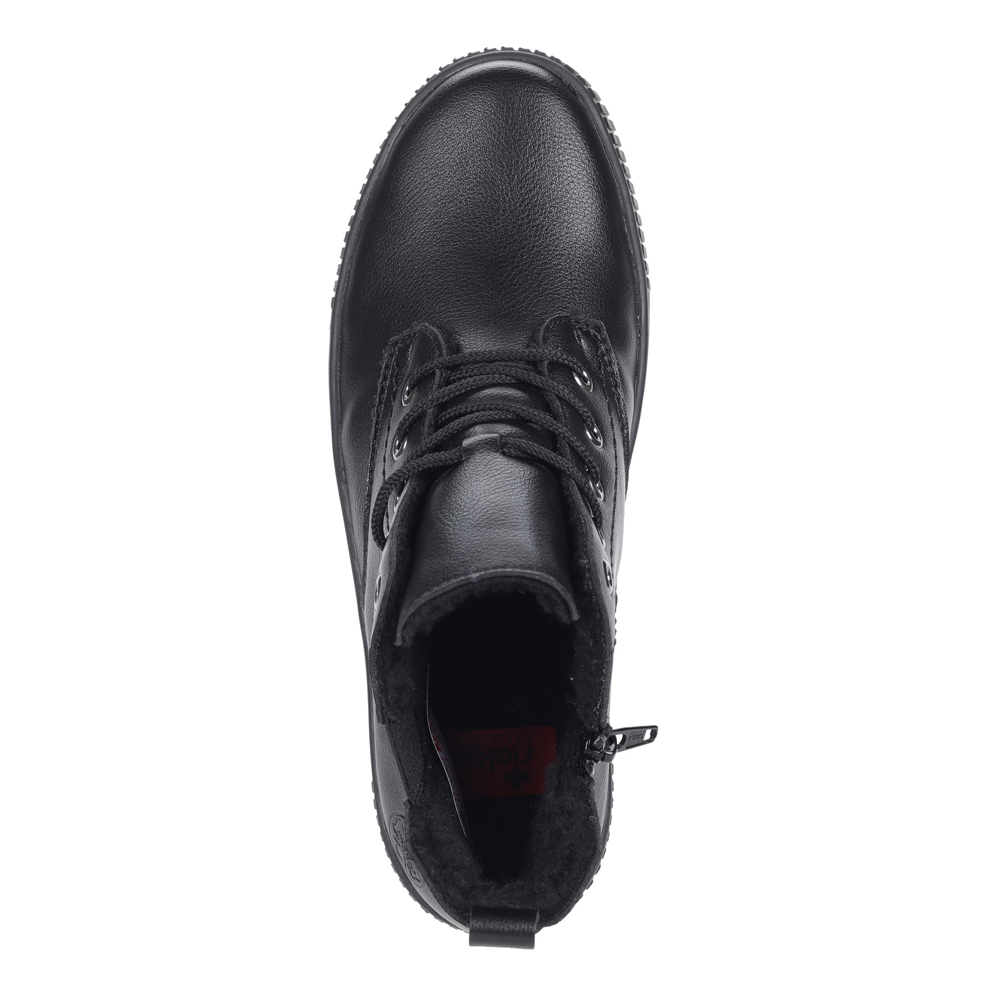 Черные ботинки из экокожи на шнуровке Rieker, размер 38, цвет черный - фото 4