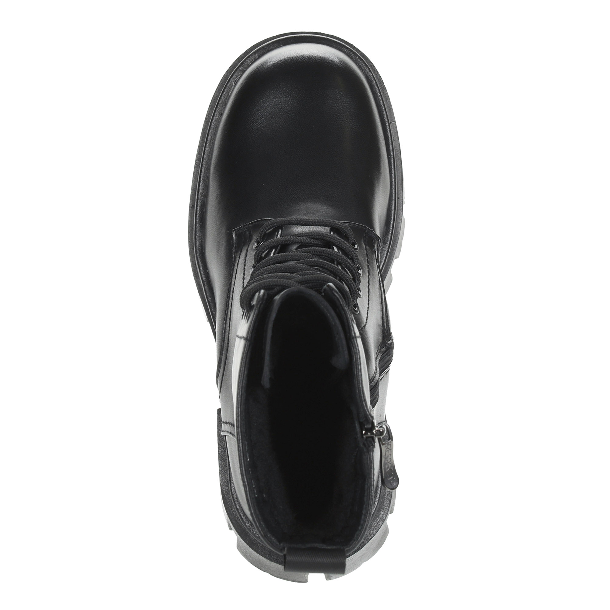 Черные высокие ботинки из кожи на подкладке из натуральной шерсти на тракторной подошве Respect, размер 37, цвет черный - фото 6