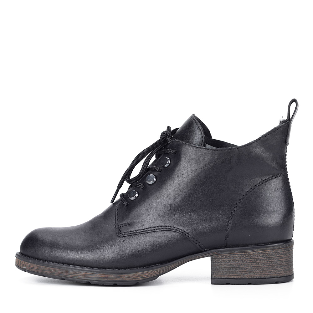 Черные ботинки на шнуровке из экокожи Rieker, размер 37, цвет черный - фото 3