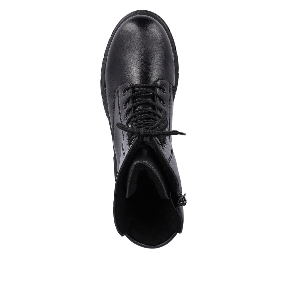 Черные утепленные ботинки из экокожи Rieker, цвет черный - фото 6
