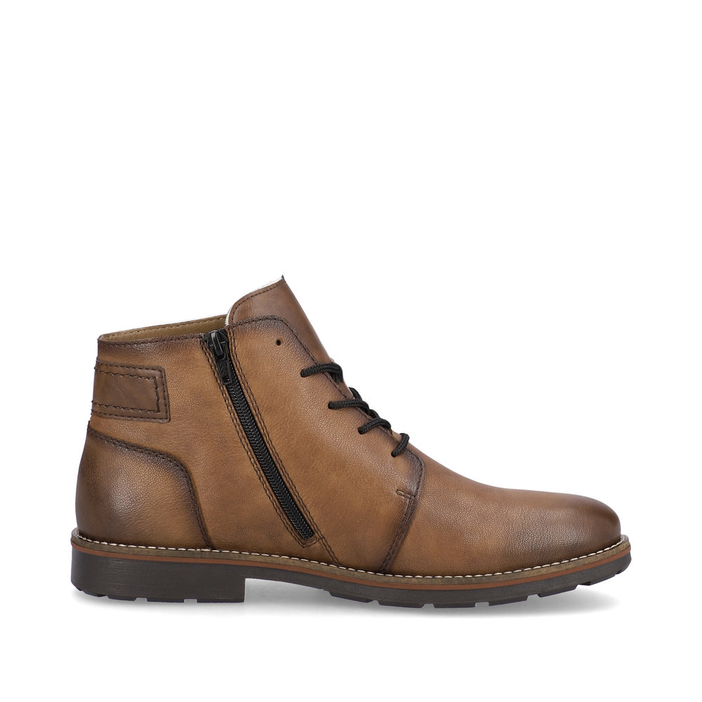 Коричневые утепленные ботинки из кожи и экокожи Rieker, цвет коричневый - фото 4