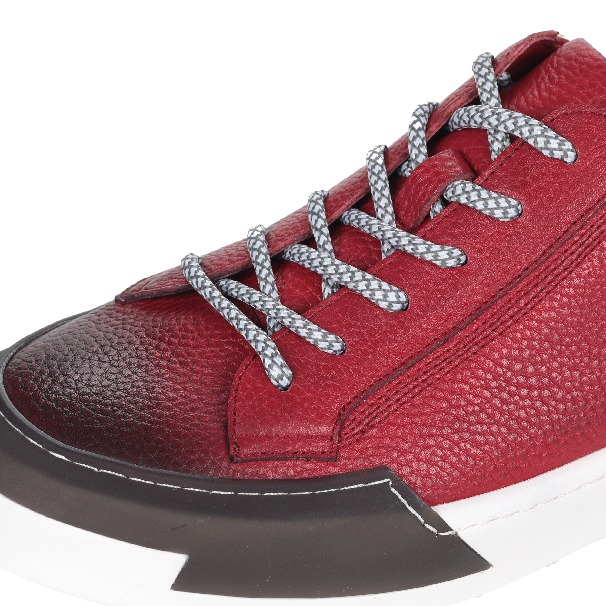 Красные кеды из кожи на шнуровке от Respect-shoes