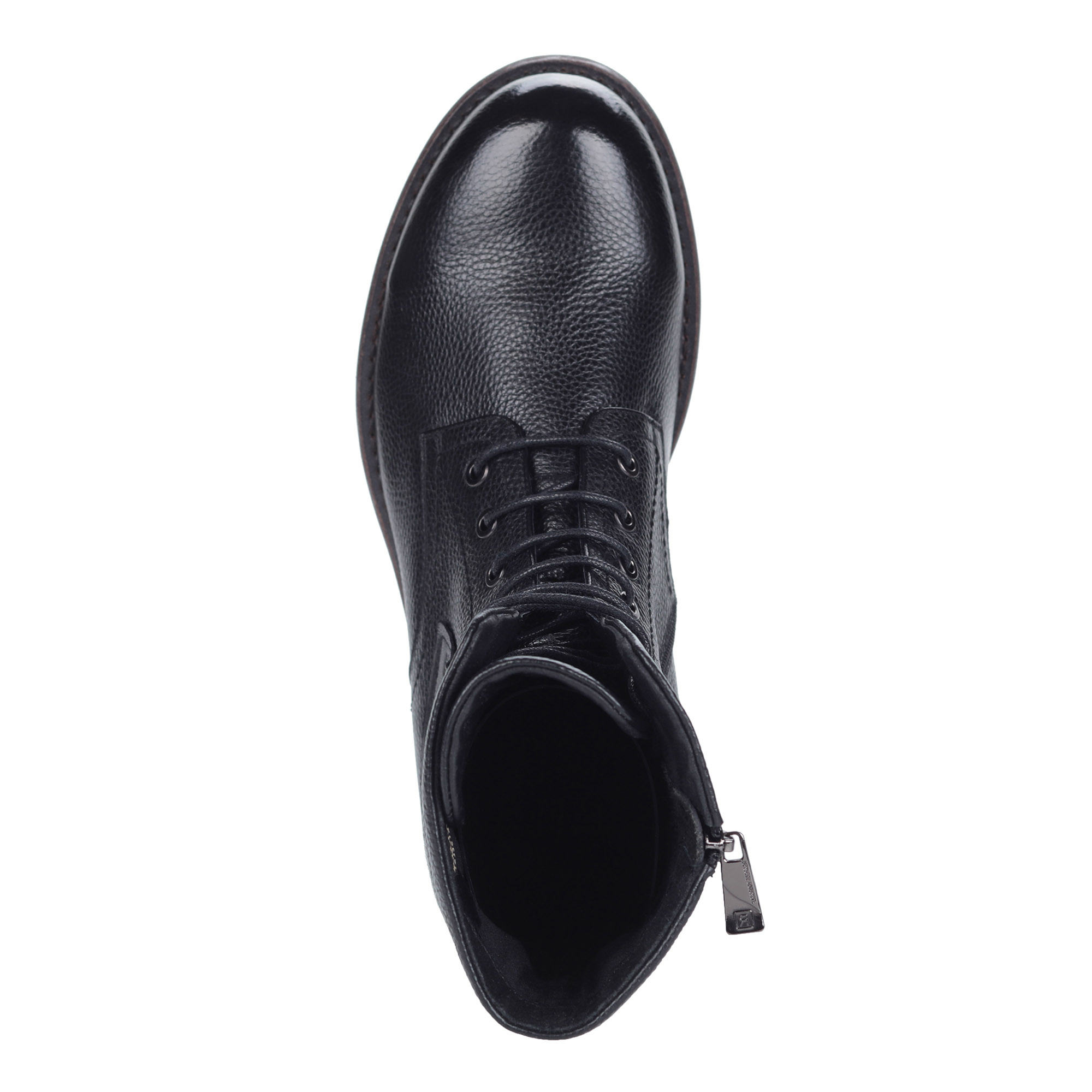 Черные полусапоги из кожи на шнуровке от Respect-shoes
