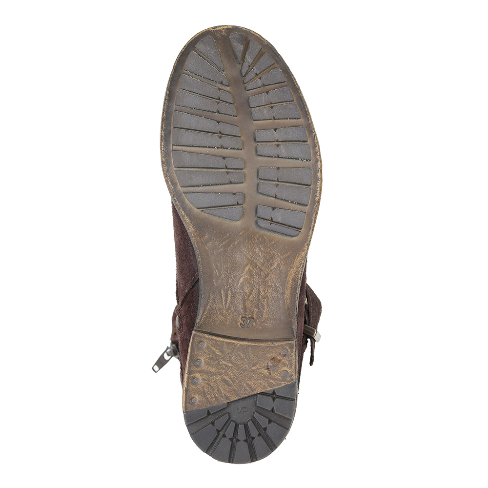 Коричневые ботинки из велюра с пряжкой Respect, размер 38, цвет коричневый - фото 5