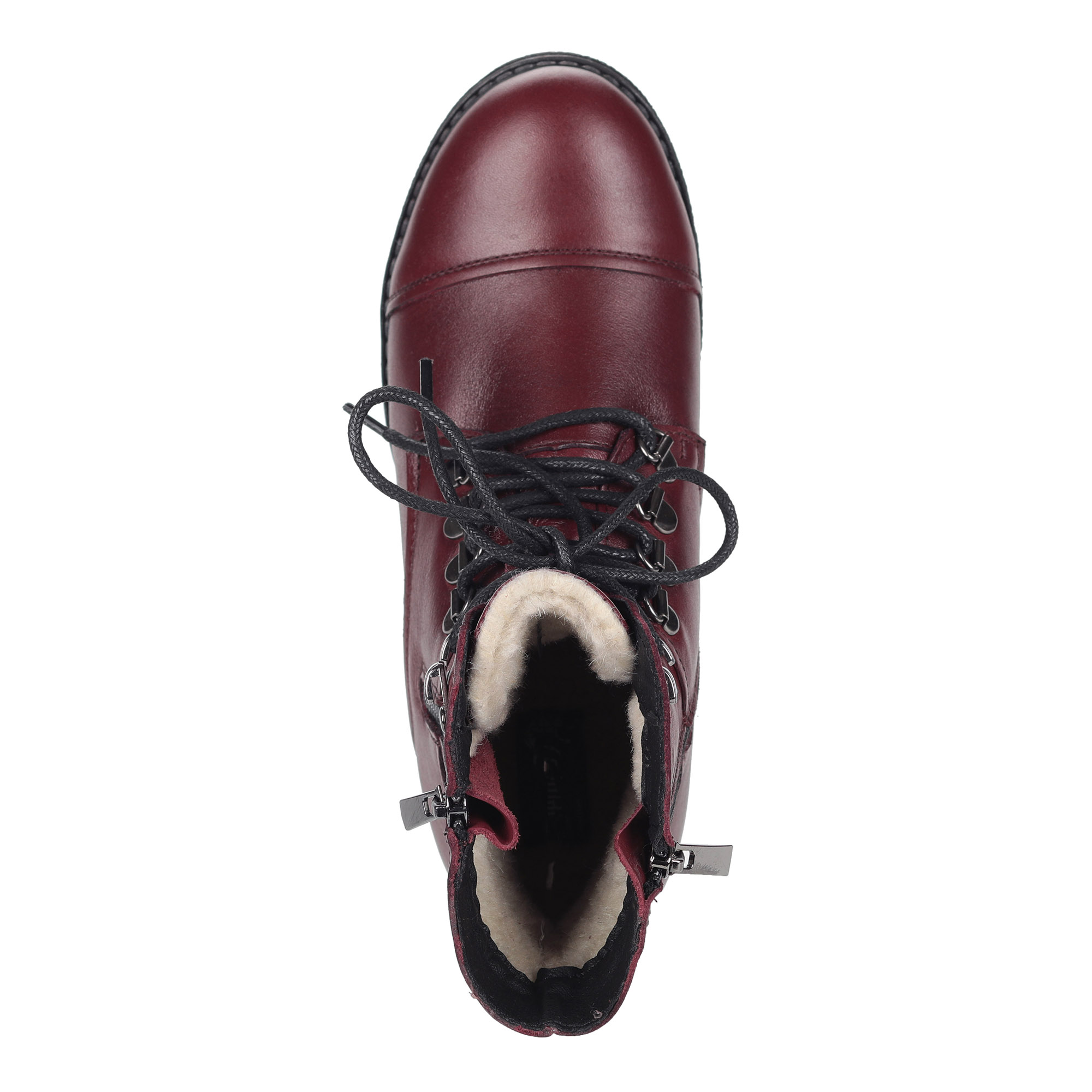 Бордовые ботинки из кожи на шерсти El Tempo, размер 36, цвет бордовый - фото 4