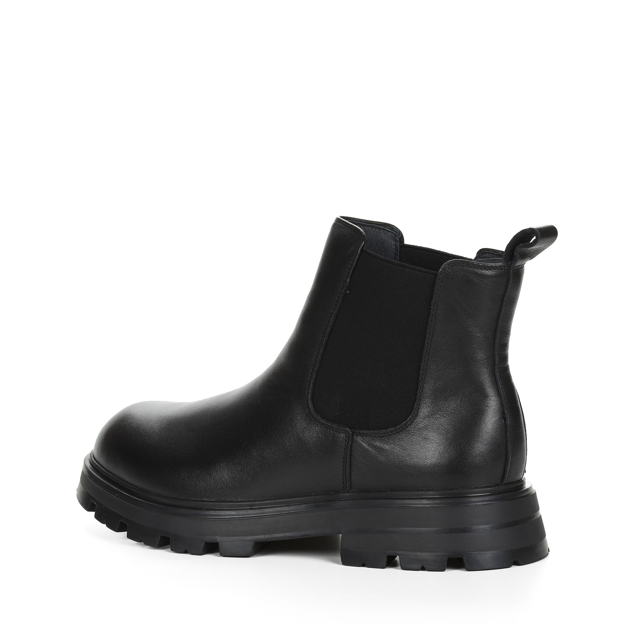 фото Черные ботинки челси из кожи на подкладке из натуральной шерсти respect