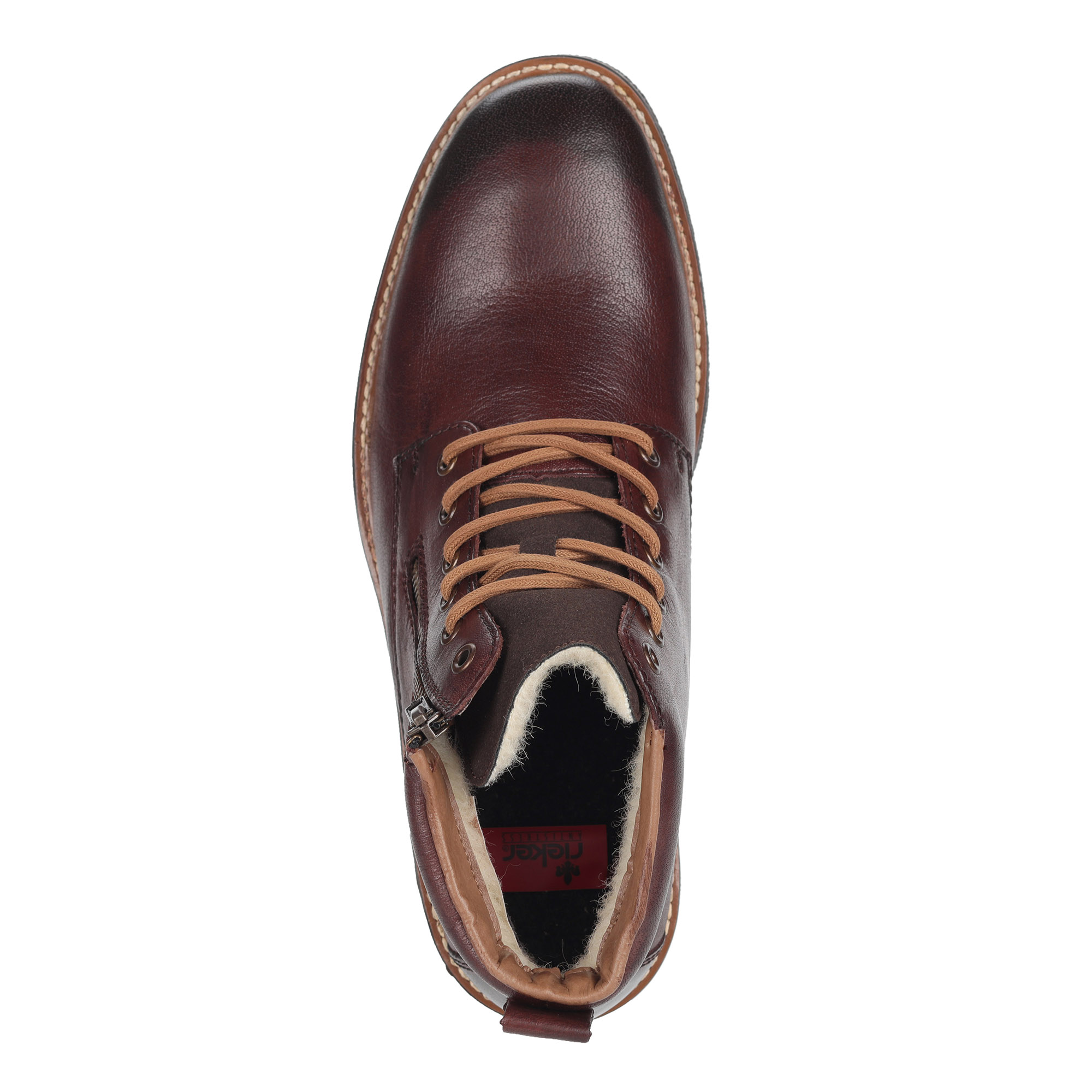 Коричневые ботинки из комбинированных материалов на шнуровке Rieker, размер 45, цвет коричневый - фото 4