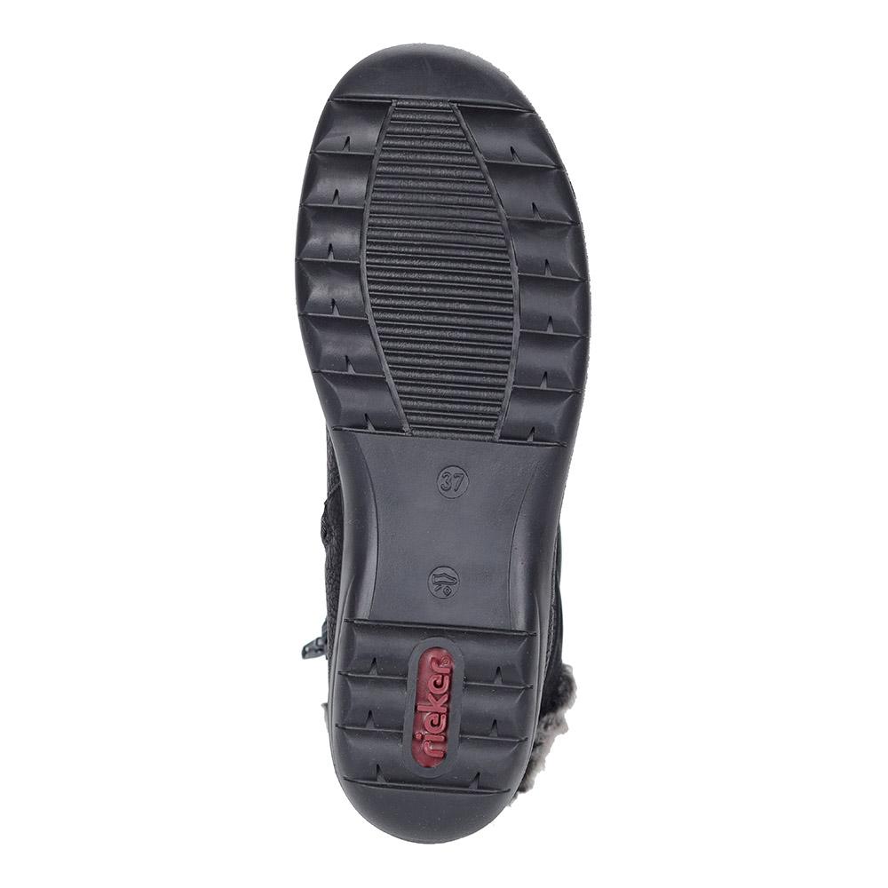 Черные ботинки из эко кожи на шерсти Rieker, размер 38, цвет черный - фото 5