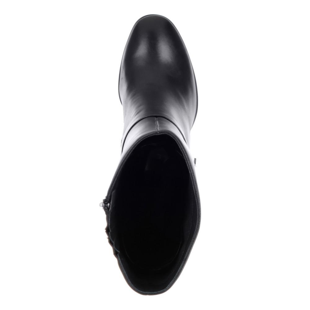 Черные кожаные сапоги на высоком каблуке Respect, размер 39, цвет черный - фото 7
