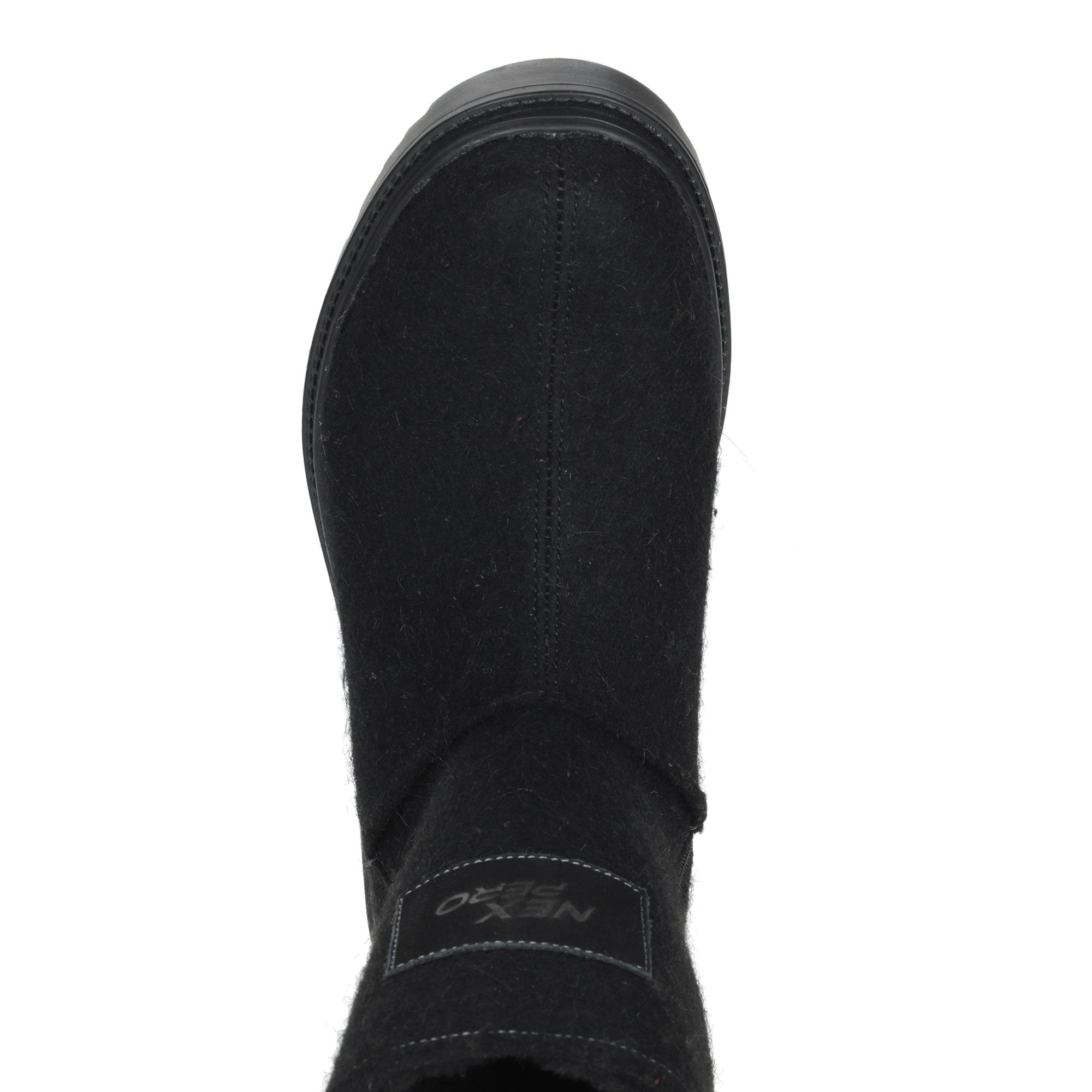 фото Черные ботинки из войлока на подклдке из натуральной шерсти на утолщенной подошве nexpero