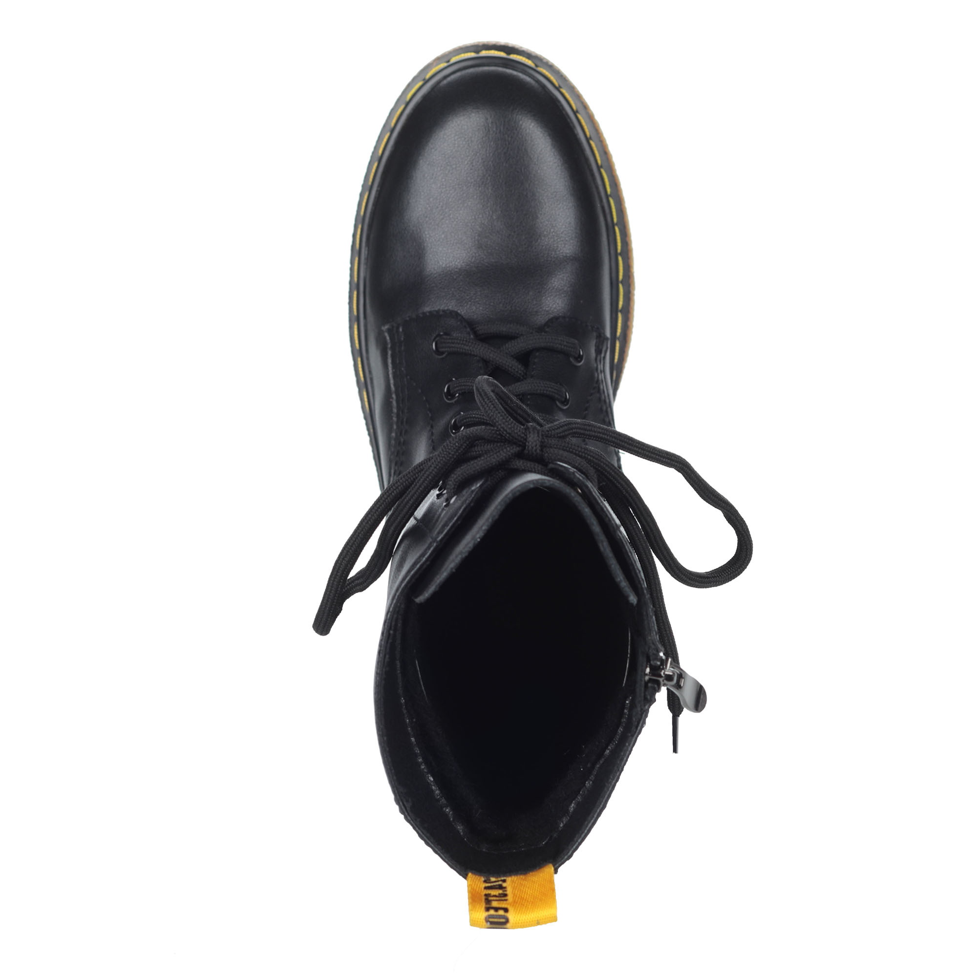 Черные полусапоги из кожи на шнуровке Respect, размер 37, цвет черный - фото 6
